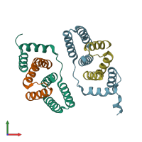 PDB entry 6l80 coloured by chain, front view.