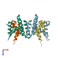 PDB entry 6l80 coloured by chain, top view.