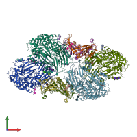 PDB entry 6l8q coloured by chain, front view.