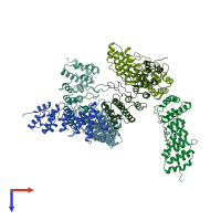 PDB entry 6l93 coloured by chain, top view.