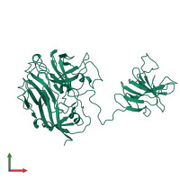 PDB entry 6lat coloured by chain, front view.