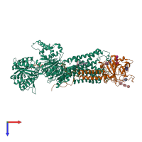 PDB entry 6lcr coloured by chain, top view.