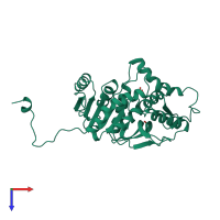 PDB entry 6ldh coloured by chain, top view.