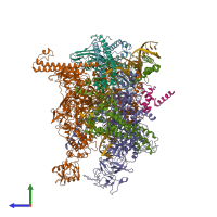 PDB entry 6ldi coloured by chain, side view.