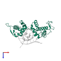 DNA-binding protein RAP1 in PDB entry 6ldm, assembly 1, top view.