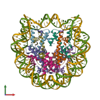 PDB entry 6le9 coloured by chain, front view.