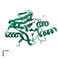 Metallo-beta-lactamase type 2 in PDB entry 6lfd, assembly 2, top view.