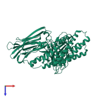 PDB entry 6lfp coloured by chain, top view.