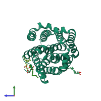 PDB entry 6lh0 coloured by chain, side view.