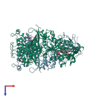 PDB entry 6lhi coloured by chain, top view.