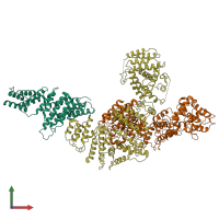 PDB entry 6lhv coloured by chain, front view.