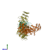 PDB entry 6lhv coloured by chain, side view.