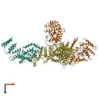 PDB entry 6lhv coloured by chain, top view.