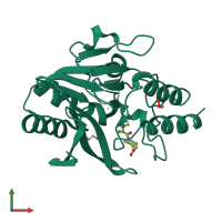 PDB entry 6lj8 coloured by chain, front view.