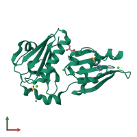 PDB entry 6ljd coloured by chain, front view.