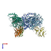 PDB entry 6llh coloured by chain, top view.