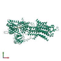 PDB entry 6ln5 coloured by chain, front view.