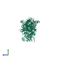 PDB entry 6ln5 coloured by chain, side view.