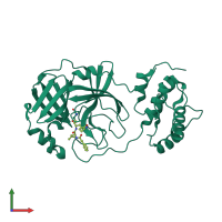 PDB entry 6lny coloured by chain, front view.