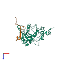 PDB entry 6lph coloured by chain, top view.