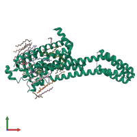 PDB entry 6lpj coloured by chain, front view.