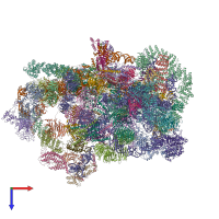 PDB 6lqr coloured by chain and viewed from the top.