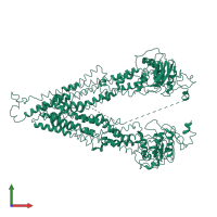 PDB entry 6lr0 coloured by chain, front view.