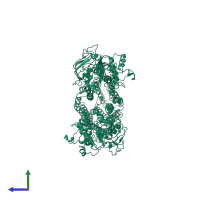 PDB entry 6lr0 coloured by chain, side view.