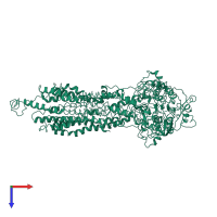 PDB entry 6lr0 coloured by chain, top view.