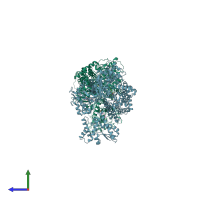 PDB entry 6lr6 coloured by chain, side view.