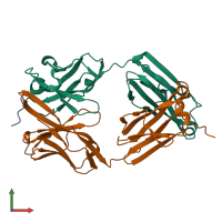 PDB entry 6lra coloured by chain, front view.