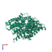 PDB entry 6lsc coloured by chain, top view.