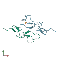 PDB entry 6lsq coloured by chain, front view.