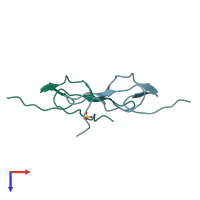 PDB entry 6lsq coloured by chain, top view.