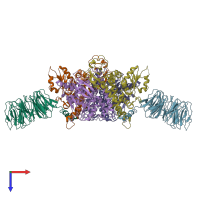 PDB entry 6lt0 coloured by chain, top view.