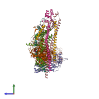 PDB entry 6lth coloured by chain, side view.