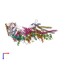 PDB entry 6lth coloured by chain, top view.