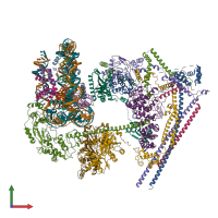 PDB entry 6ltj coloured by chain, front view.