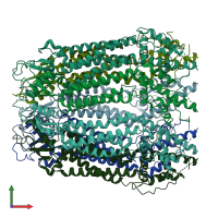 PDB entry 6lto coloured by chain, front view.