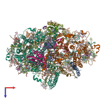 PDB entry 6lu1 coloured by chain, top view.