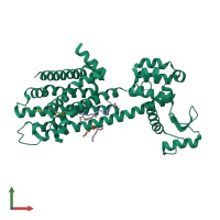 PDB entry 6luq coloured by chain, front view.