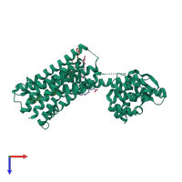PDB entry 6luq coloured by chain, top view.