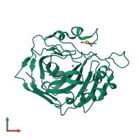 PDB entry 6lv3 coloured by chain, front view.