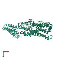 PDB entry 6lw5 coloured by chain, top view.