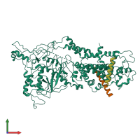 PDB entry 6lxe coloured by chain, front view.