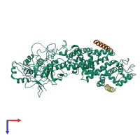 PDB entry 6lxe coloured by chain, top view.
