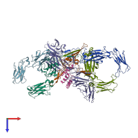 PDB entry 6lxw coloured by chain, top view.
