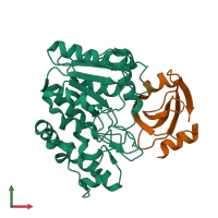 PDB entry 6lyd coloured by chain, front view.