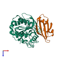 PDB entry 6lyd coloured by chain, top view.