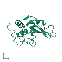 PDB entry 6lyt coloured by chain, front view.